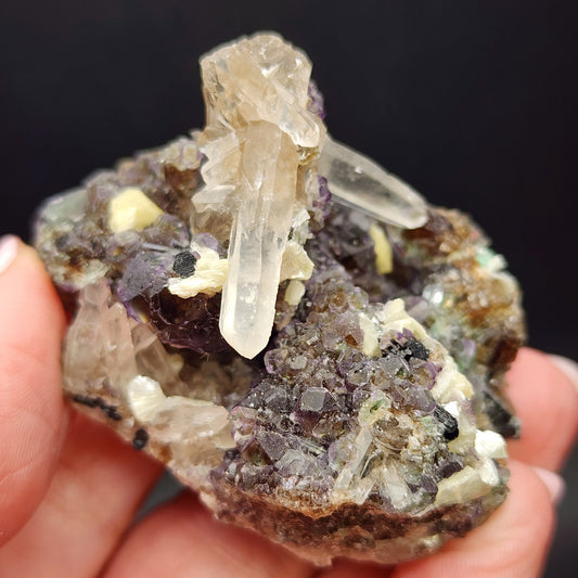 AUCTION- Fluorite, Quartz-  Erongo Mountains, Karibib Constituency, Namibia