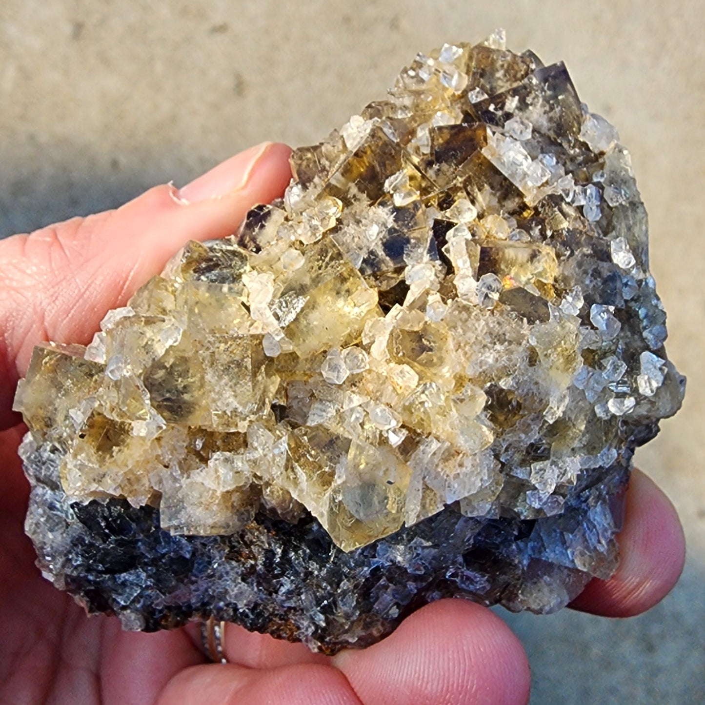 Fluorite- Honey Bear Pocket, Diana Maria Mine, Frosterley, Weardale, Co. Durham,  England, sku 4001