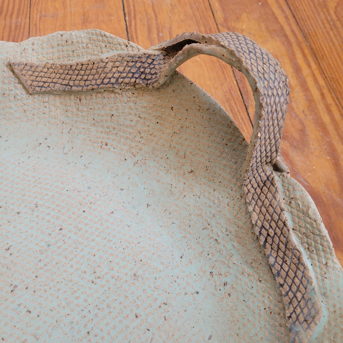 Vintage One of a Kind Handmade "Snakeskin" Pottery Tray