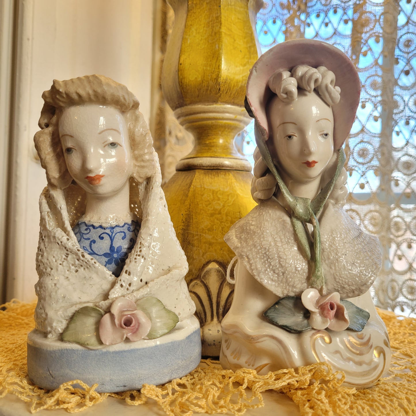 Vintage Cordey Lady Busts- Set of 2