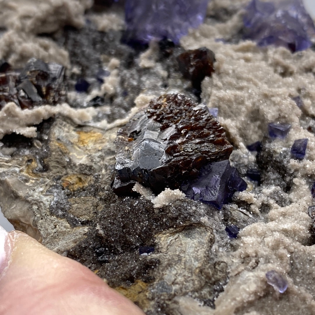 Fluorite, Sphalerite, Quartz- Elmwood Mine, Smith County, TN, USA