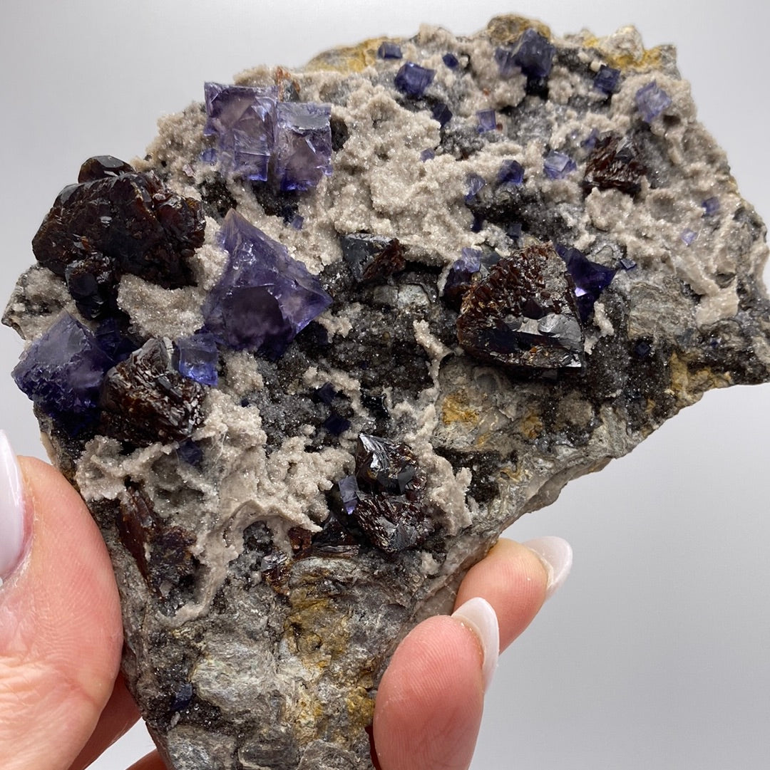 Fluorite, Sphalerite, Quartz- Elmwood Mine, Smith County, TN, USA