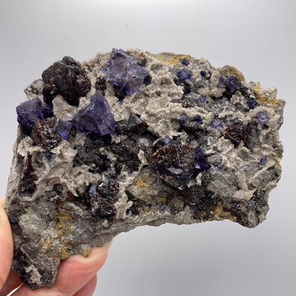 Fluorite, Sphalerite, Quartz- Elmwood Mine, Smith County, TN, USA