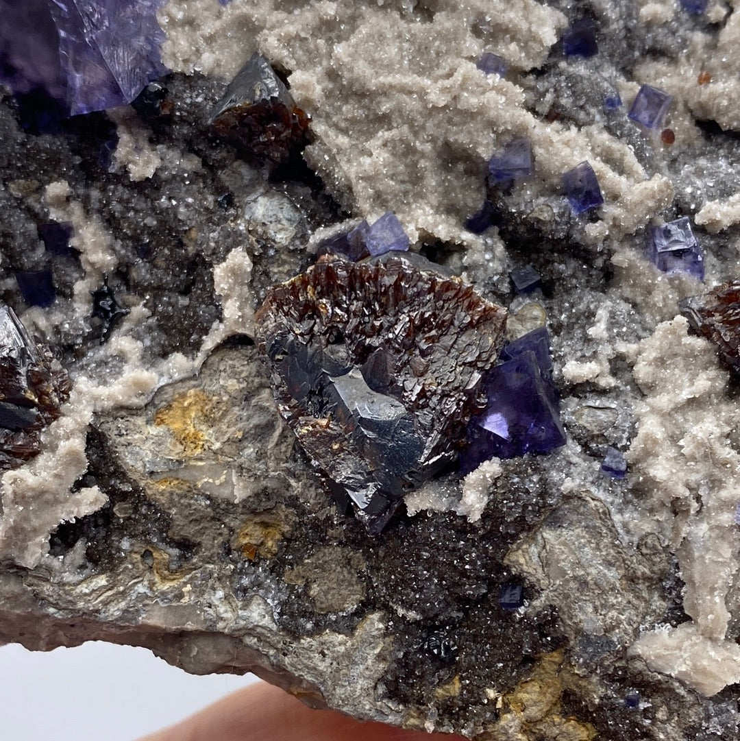 Fluorite, Sphalerite, Quartz- Elmwood Mine, Smith County, TN, USA