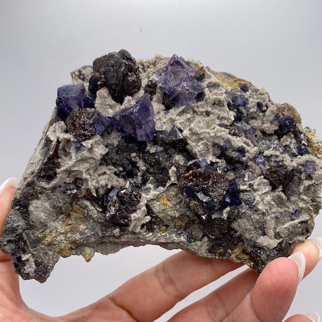 Fluorite, Sphalerite, Quartz- Elmwood Mine, Smith County, TN, USA