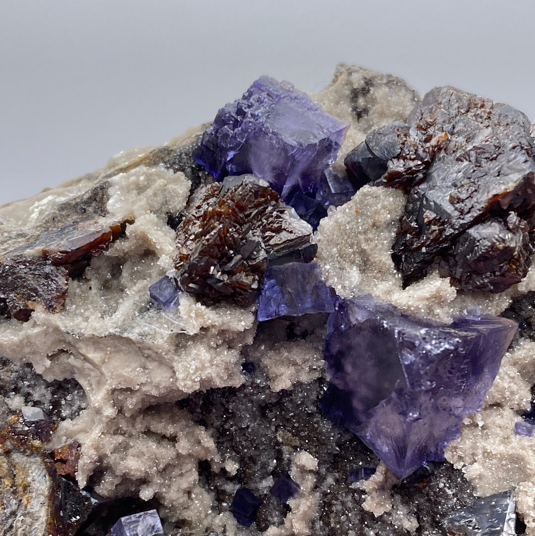 Fluorite, Sphalerite, Quartz- Elmwood Mine, Smith County, TN, USA