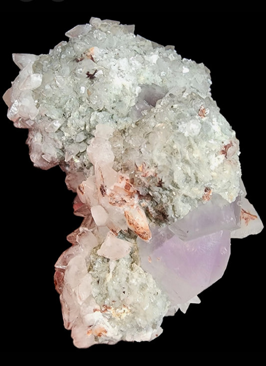 Quartz v. Amethyst, Calcite- Tonglushan Mine, Daye Co., Huangshi Prefecture, Hubei Province, China, sku 3104