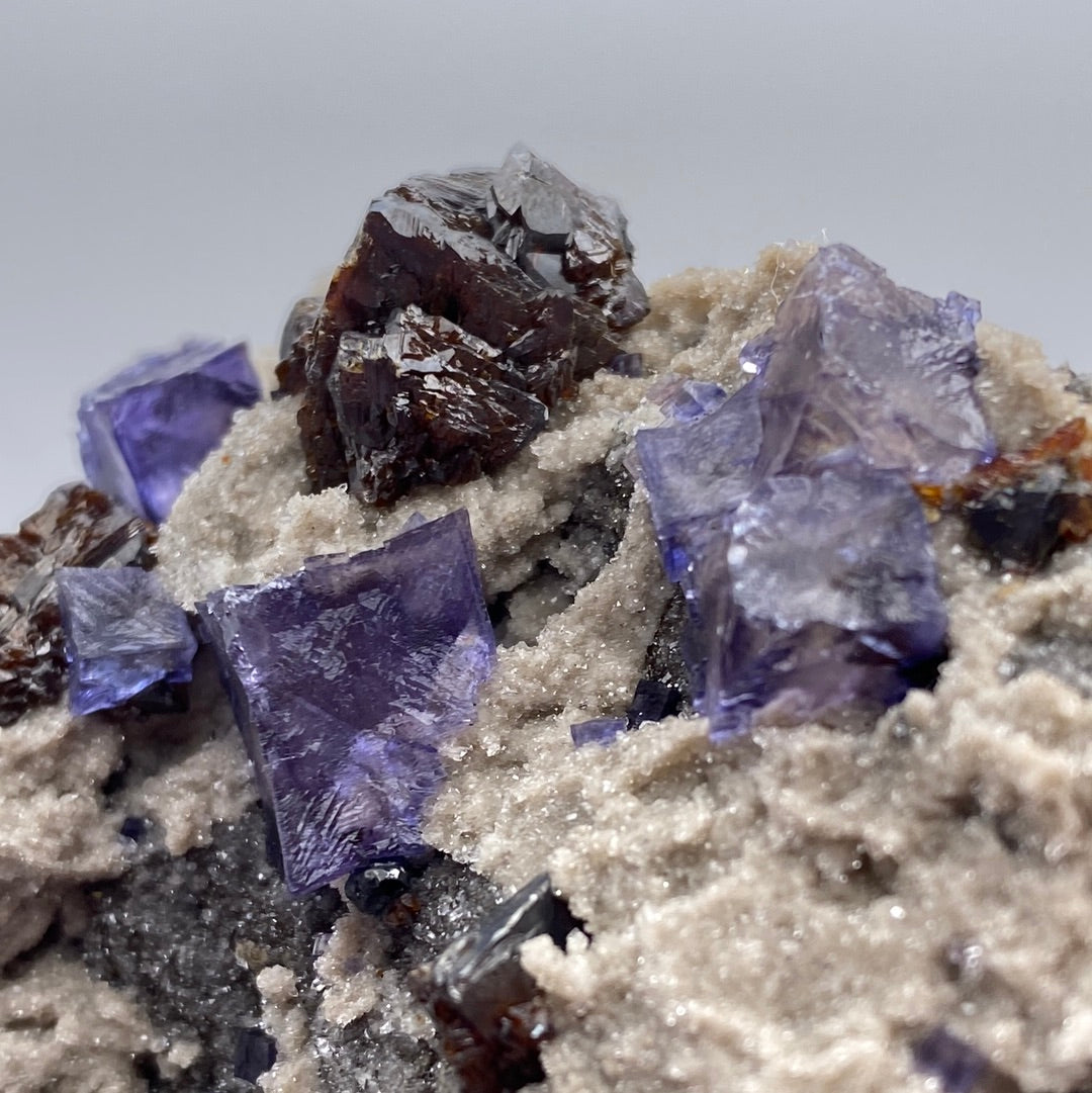 Fluorite, Sphalerite, Quartz- Elmwood Mine, Smith County, TN, USA