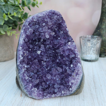 Amethyst Crystal Clusters Cut Base Minas Gerais, Brazil Grade A - - The Crystalary