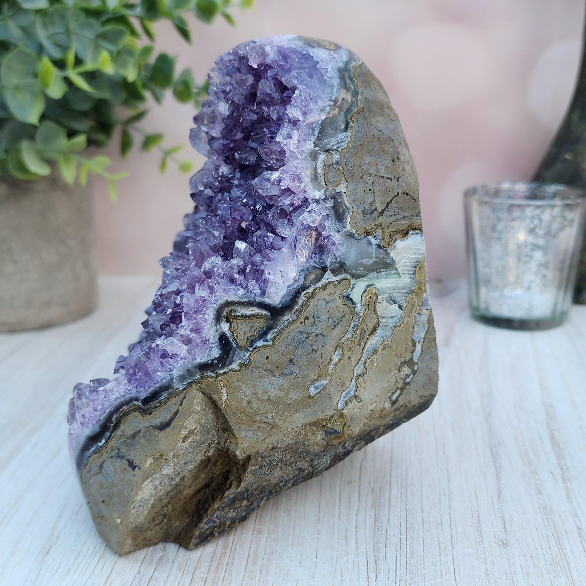 Amethyst Crystal Clusters Cut Base Minas Gerais, Brazil Grade A - - The Crystalary