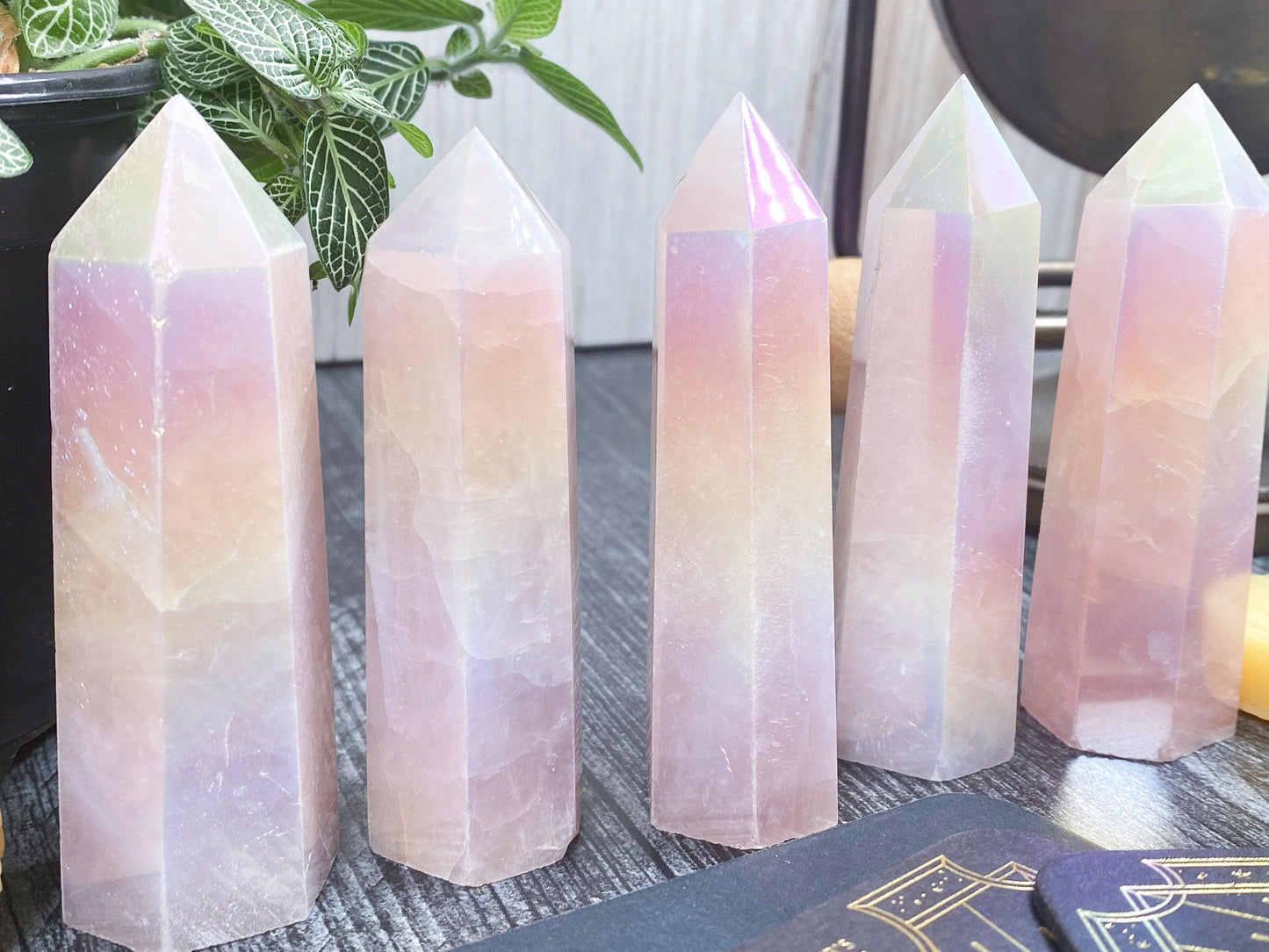 Aura Rose Quartz Tower - - The Crystalary