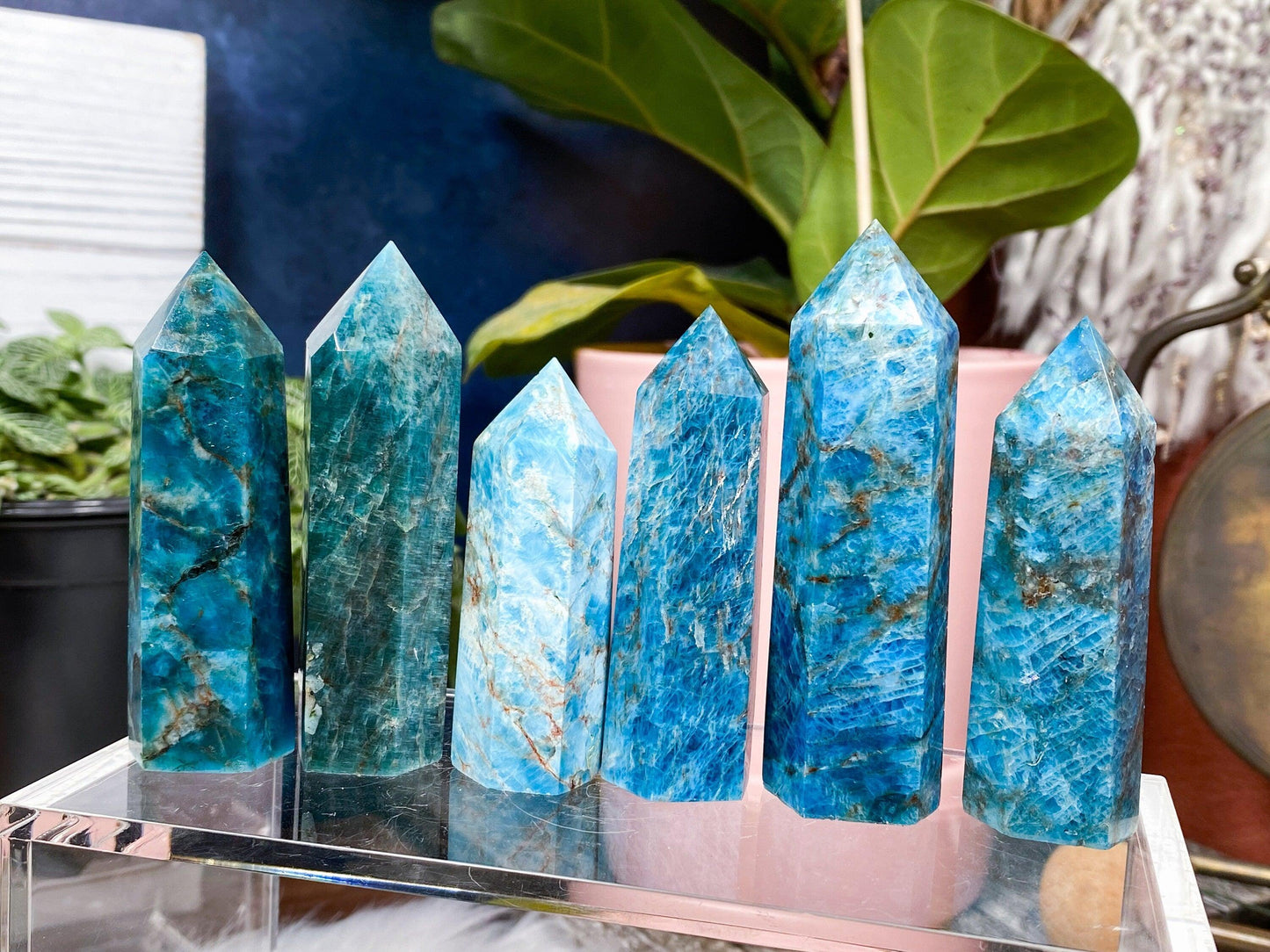 Blue Apatite Crystal Point - - The Crystalary