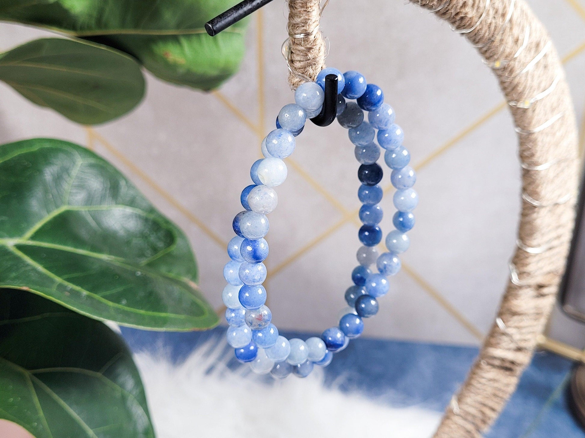 Blue Aventurine Crystal Bracelet (7.5 inch, elastic) - Bracelet - The Crystalary