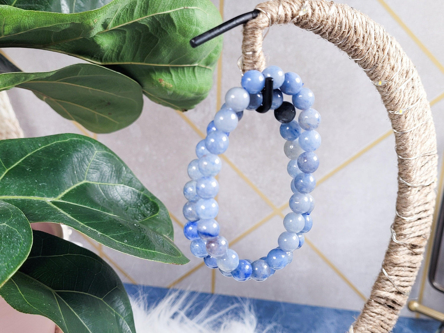 Blue Aventurine Crystal Bracelet (7.5 inch, elastic) - Bracelet - The Crystalary