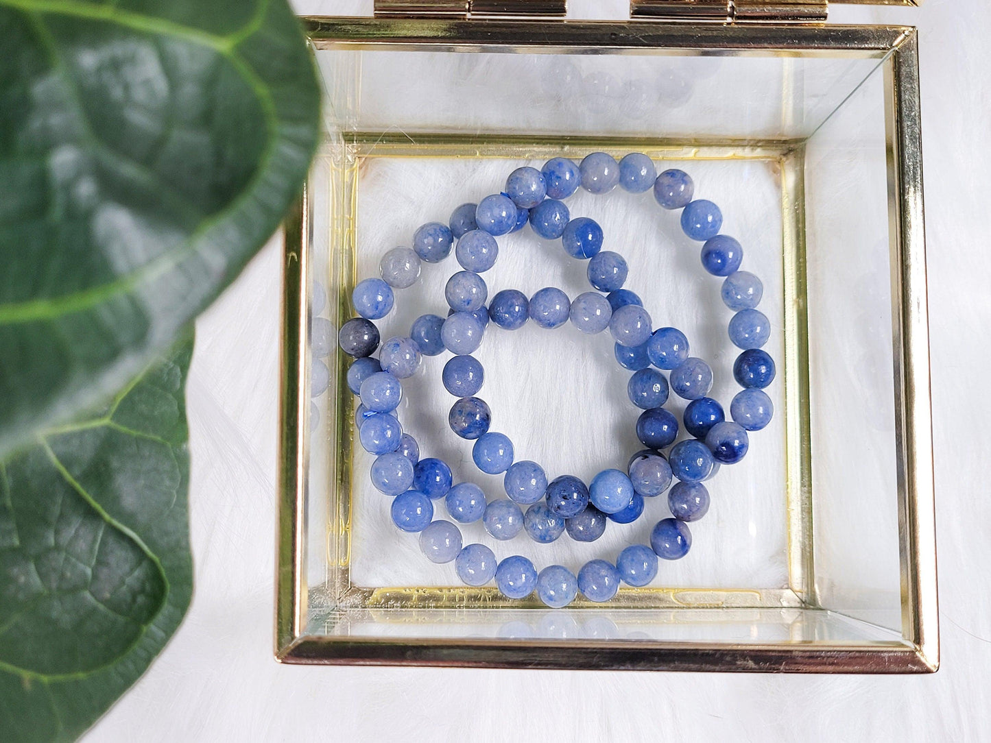 Blue Aventurine Crystal Bracelet (7.5 inch, elastic) - Bracelet - The Crystalary