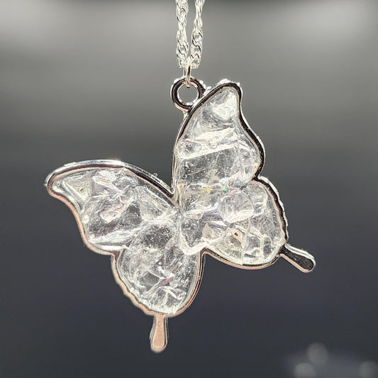 Fluorite Silver Butterfly Necklace, Cave In Rock - - The Crystalary