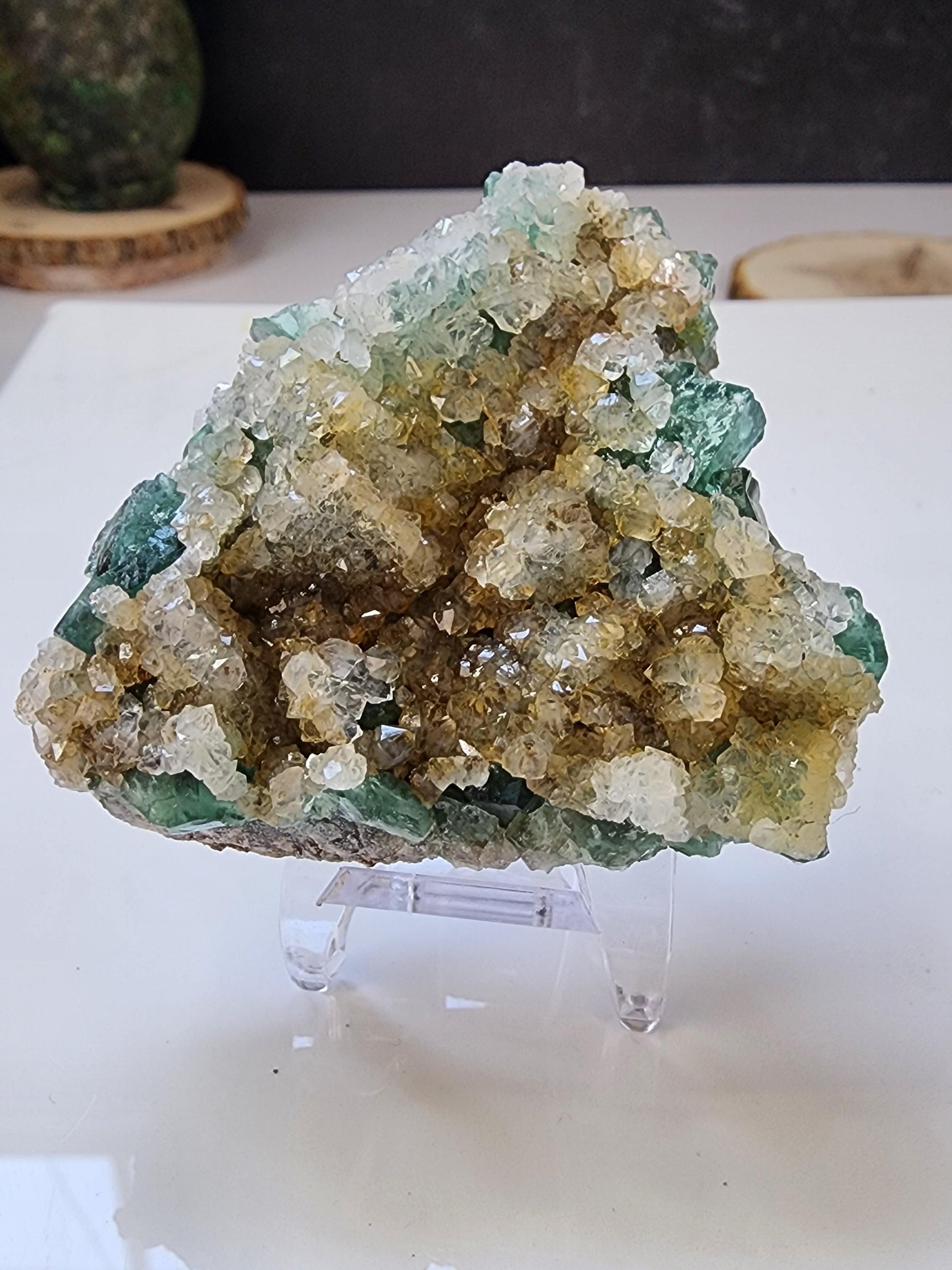 Hidden Forest Pocket Fluorite on Quartz specimen, Diana Maria Mine - Fluorite - The Crystalary