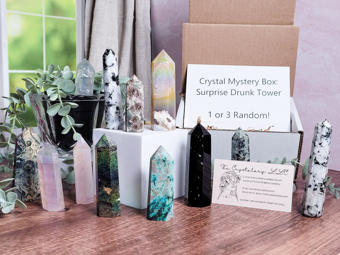 Mystery Crystal Box: Surprise Drunk Tower! (1 or 3 Random) - - The Crystalary