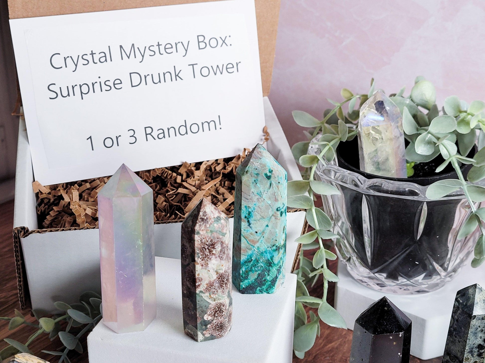 Mystery Crystal Box: Surprise Drunk Tower! (1 or 3 Random) - - The Crystalary