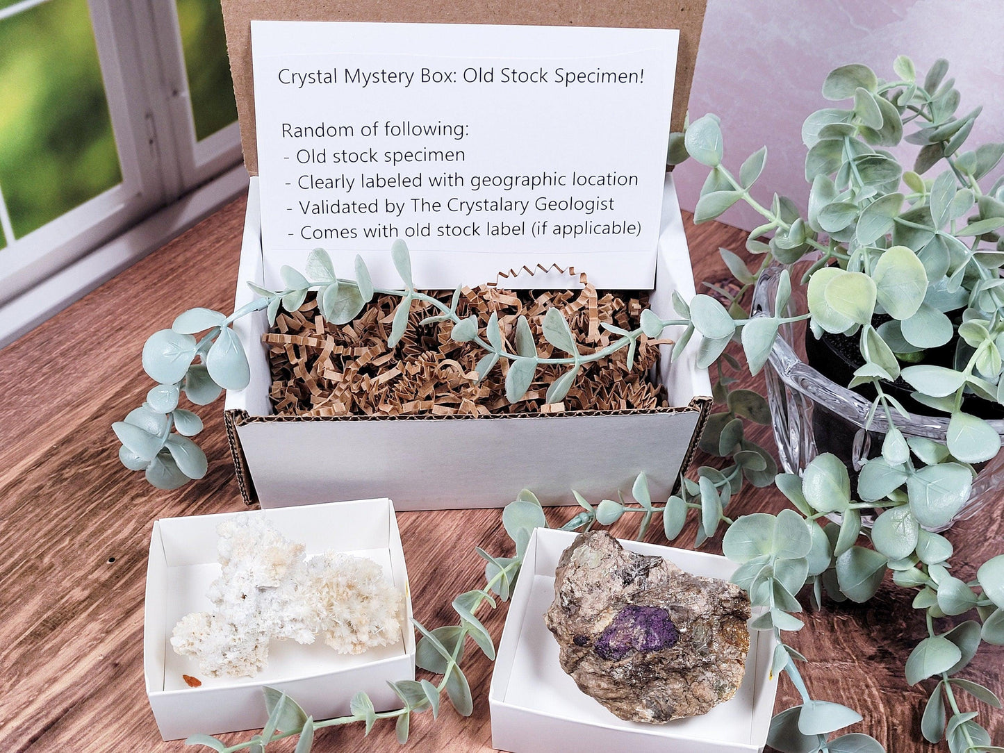 Mystery Crystal Box: Surprise Old Stock Crystal Specimen! (1 or 3 Random) - - The Crystalary