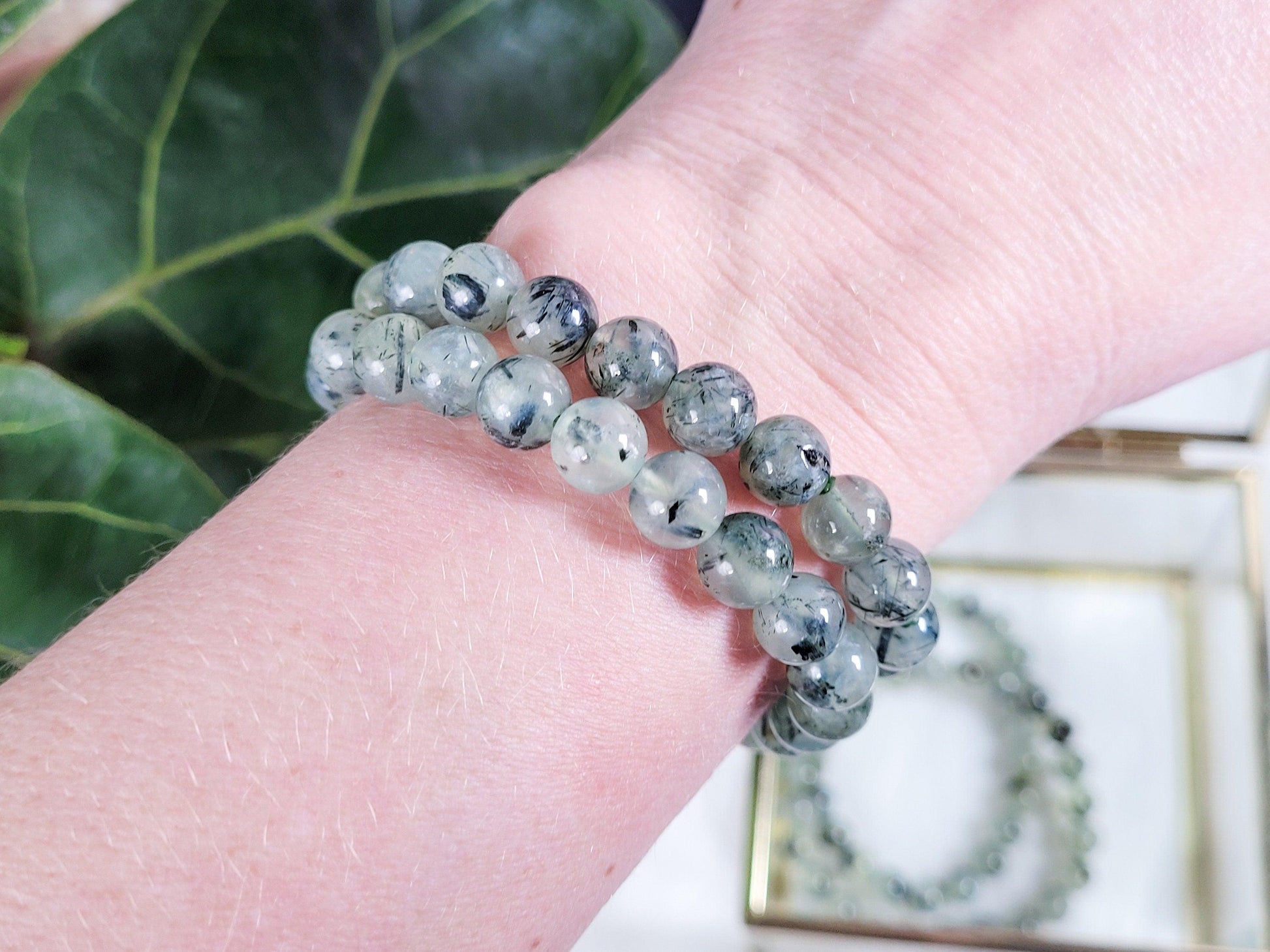 Prehnite Crystal Bracelet - - The Crystalary