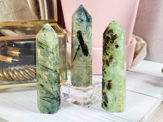 Prehnite Crystal Point - - The Crystalary