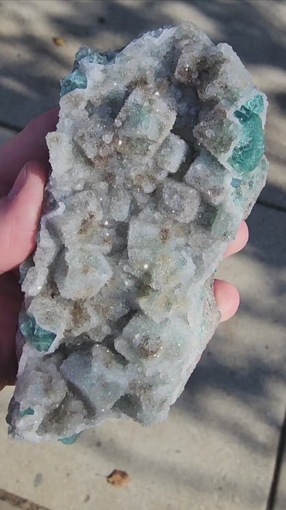 Fluorite with Quartz- Druzy Dreams Pocket, Rogerley Mine, Frosterley, Weardale, Co. Durham, England, sku11