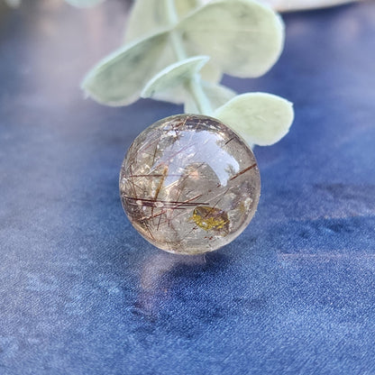 Rutile Quartz mini sphere 15mm - - The Crystalary