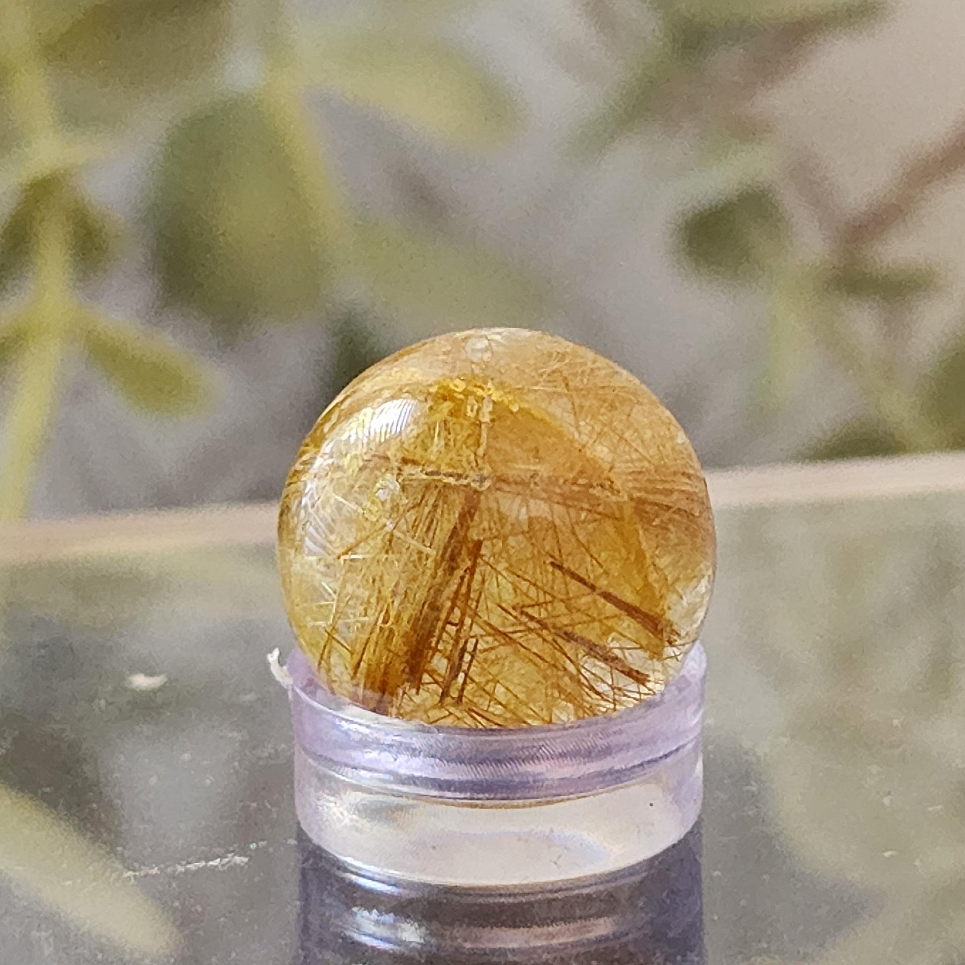 Rutile Quartz mini sphere 16mm - - The Crystalary