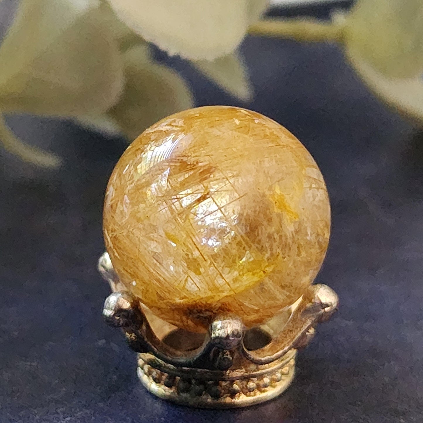 Rutile Quartz mini sphere 16mm - - The Crystalary