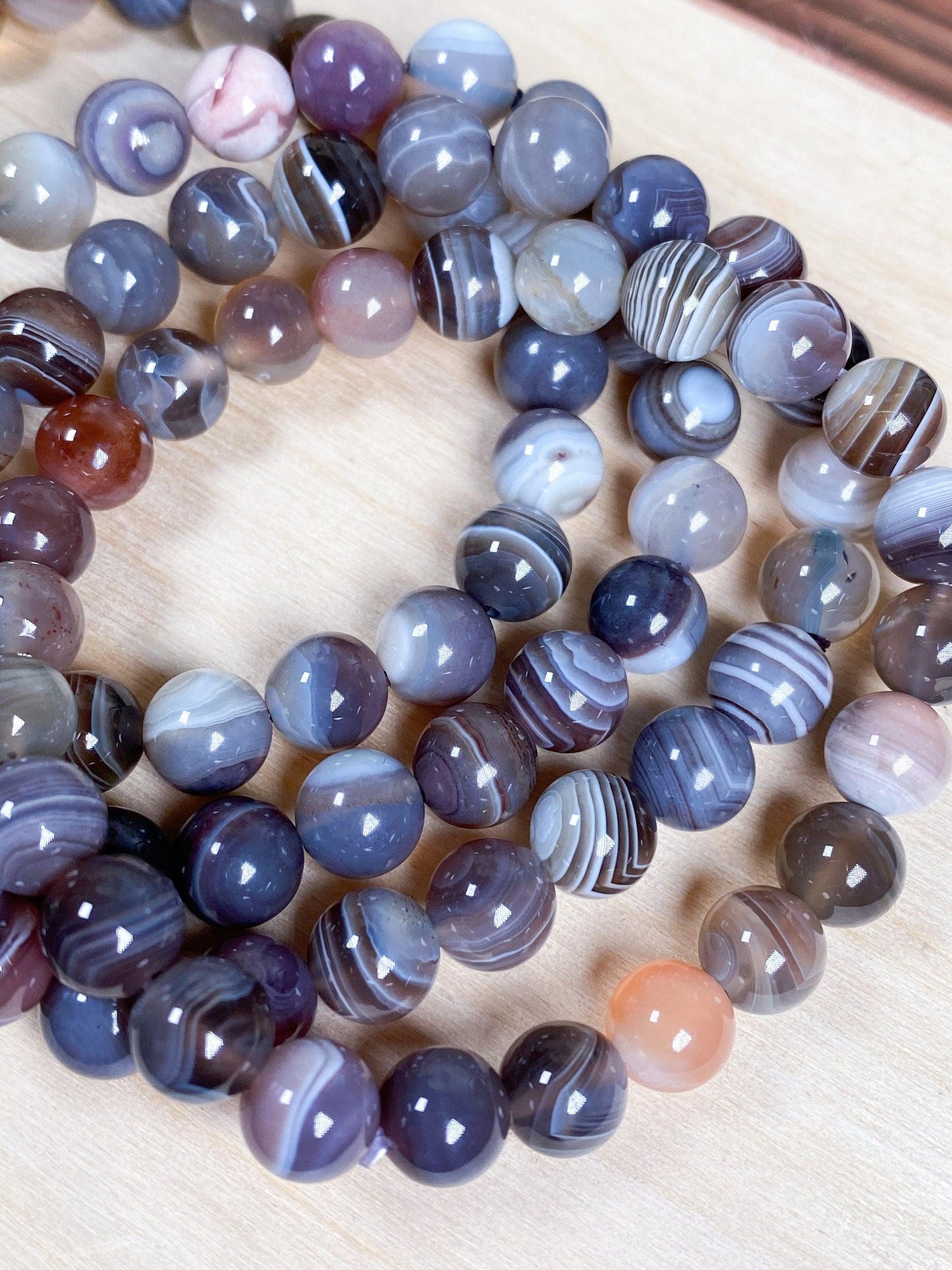 8mm Botswana Agate Crystal Bracelet -  - The Crystalary